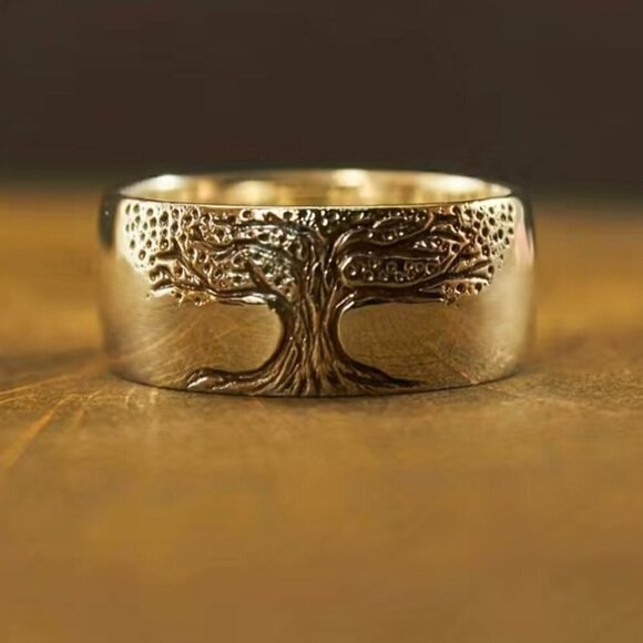 Boho Bodhi Tree of Life Band Ring #762 - Picture 1 of 9